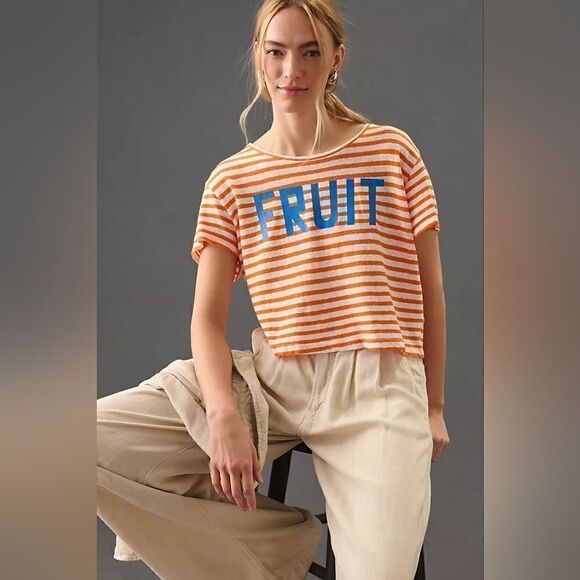 Mother The Rowdy Crop The Fruit T Size Extra Small NWT - Picture 8 of 16